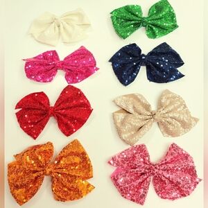 Set of 8 Sequin Hair Bows